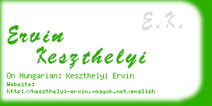 ervin keszthelyi business card